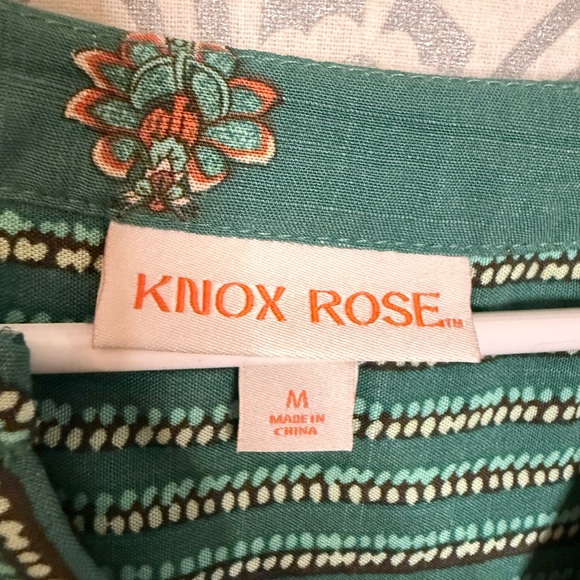 Knox Rose Teal Floral Blouse - Picture 3 of 5